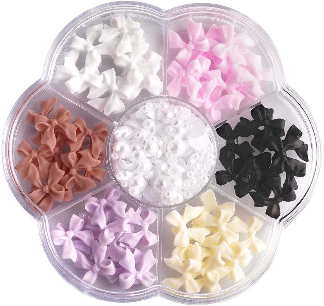 Colorful Bow-Knot Nail Stud Rhinestones Crystal, 3D Bow-Knot Colorful Nail Charms Set for Nail Stones Design DIY Decoration Jewel Stones Nail Art Rhinestones (1)