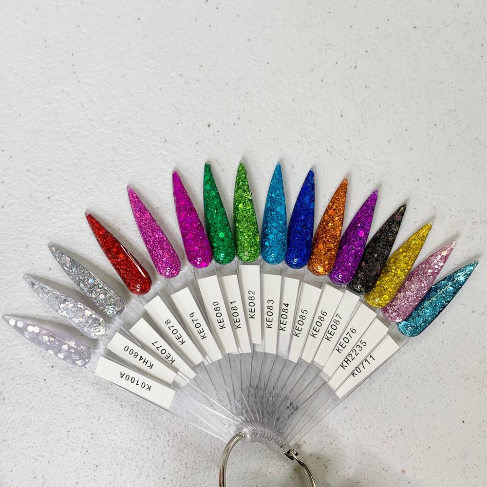 16 holographic glitter acrylic powders - 2