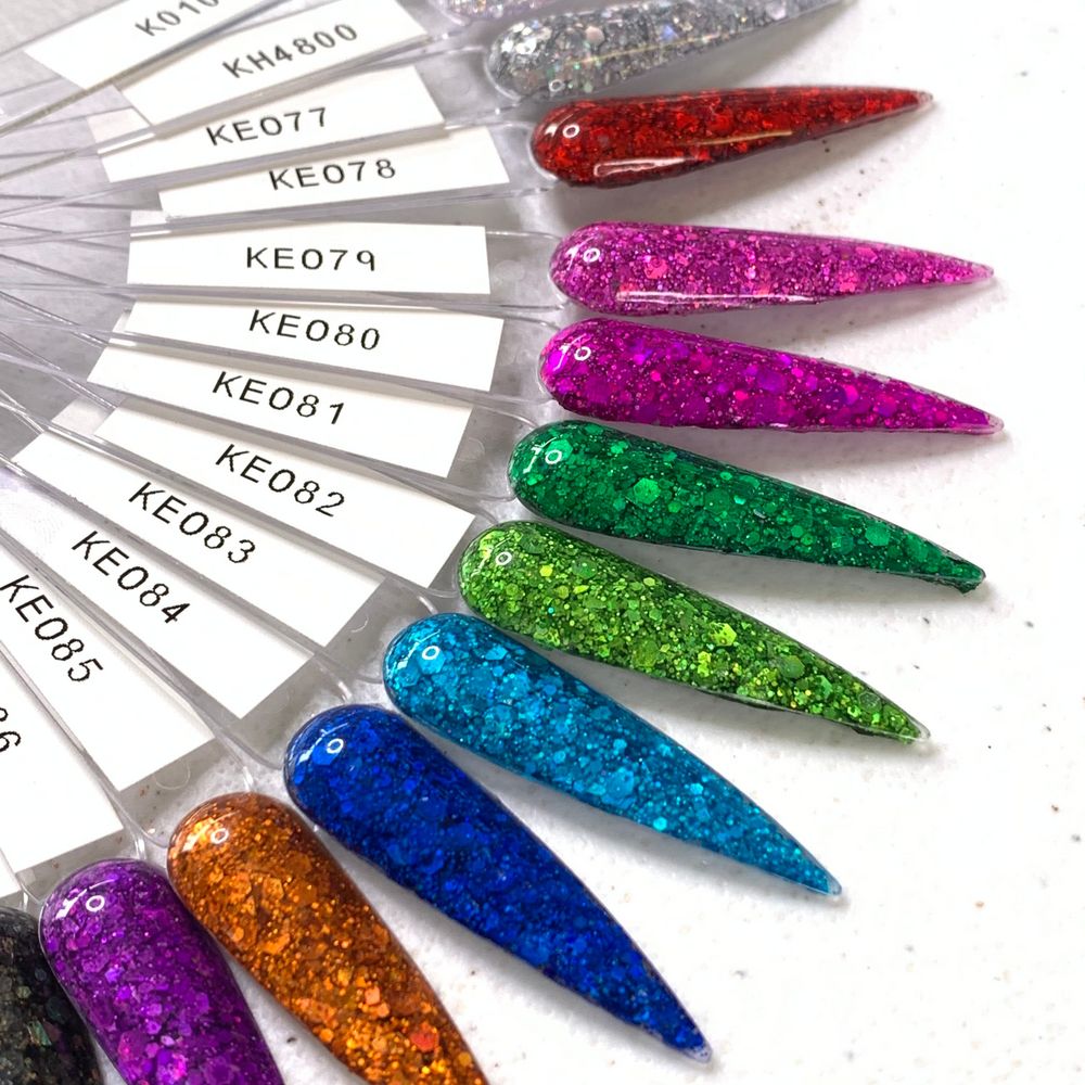 16 holographic glitter acrylic powders - 4