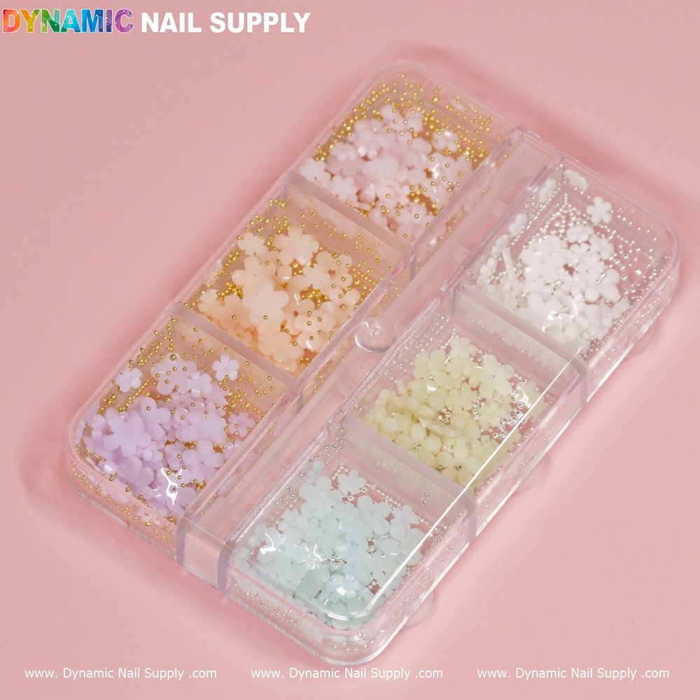 pastel 3D resin flower nail sequins - 2
