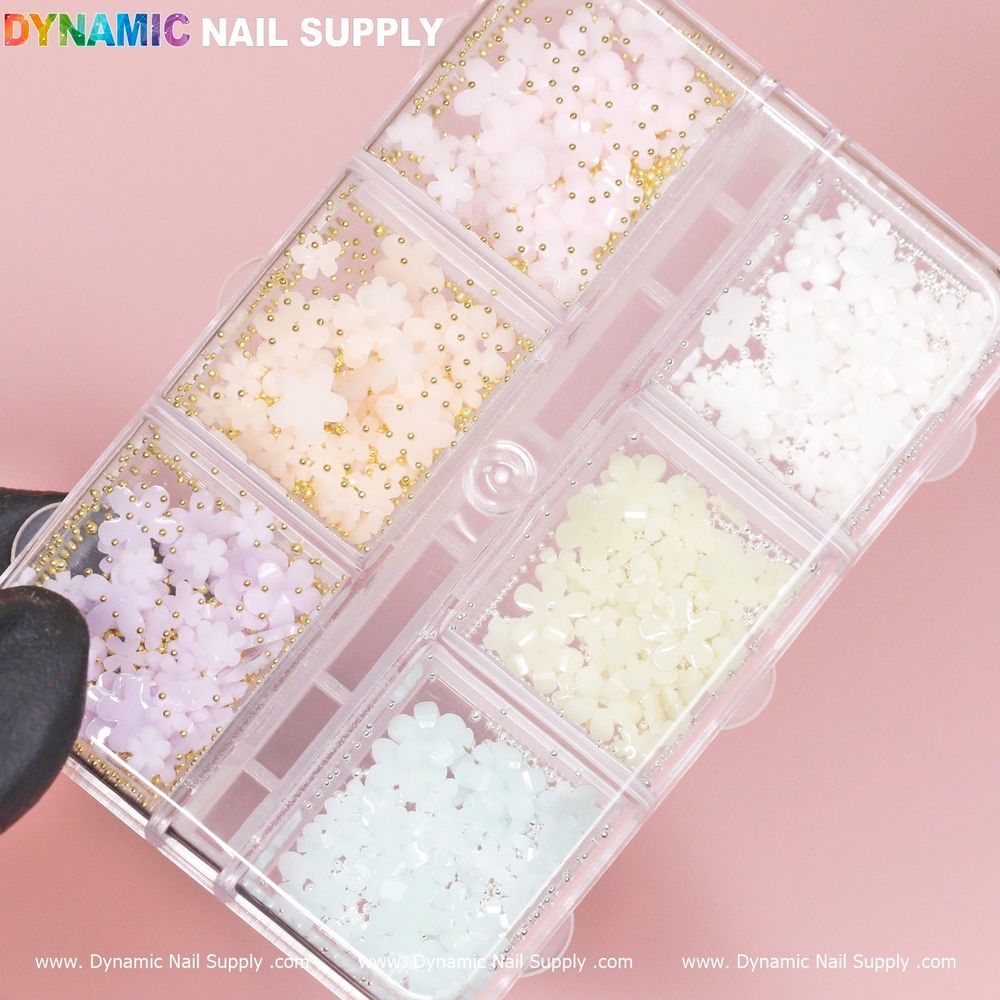 pastel 3D resin flower nail sequins - 4