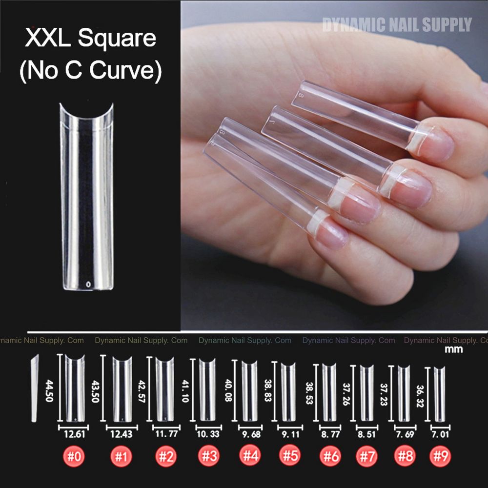 extra long square nail tips clear - 3